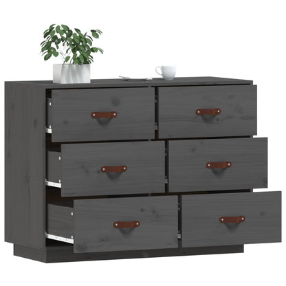 vidaXL Sideboard Grey 100x40x75 cm Solid Wood Pine