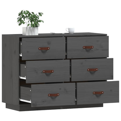 vidaXL Sideboard Grey 100x40x75 cm Solid Wood Pine