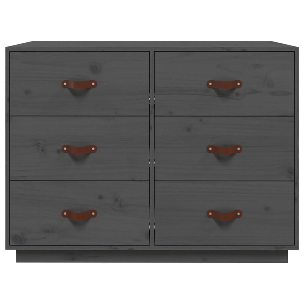 vidaXL Sideboard Grey 100x40x75 cm Solid Wood Pine