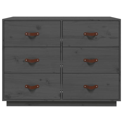 vidaXL Sideboard Grey 100x40x75 cm Solid Wood Pine