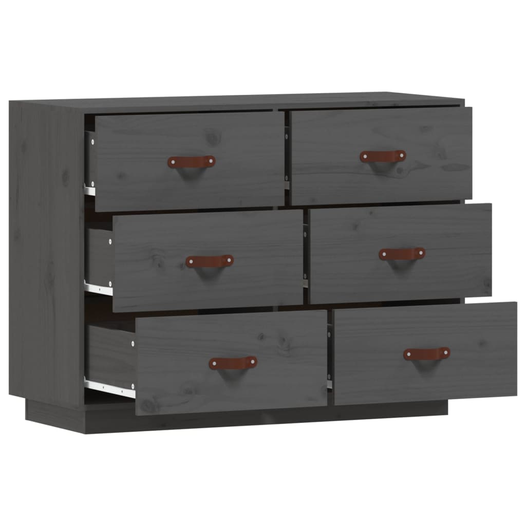 vidaXL Sideboard Grey 100x40x75 cm Solid Wood Pine