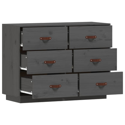 vidaXL Sideboard Grey 100x40x75 cm Solid Wood Pine