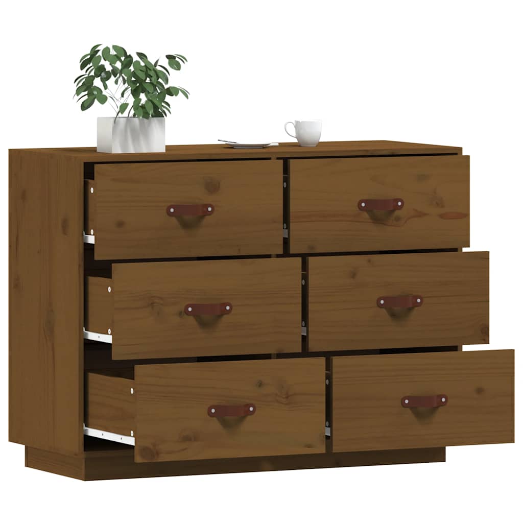 vidaXL Sideboard Honey Brown 100x40x75 cm Solid Wood Pine