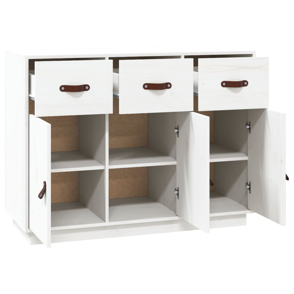 vidaXL Sideboard White 100x40x75 cm Solid Wood Pine