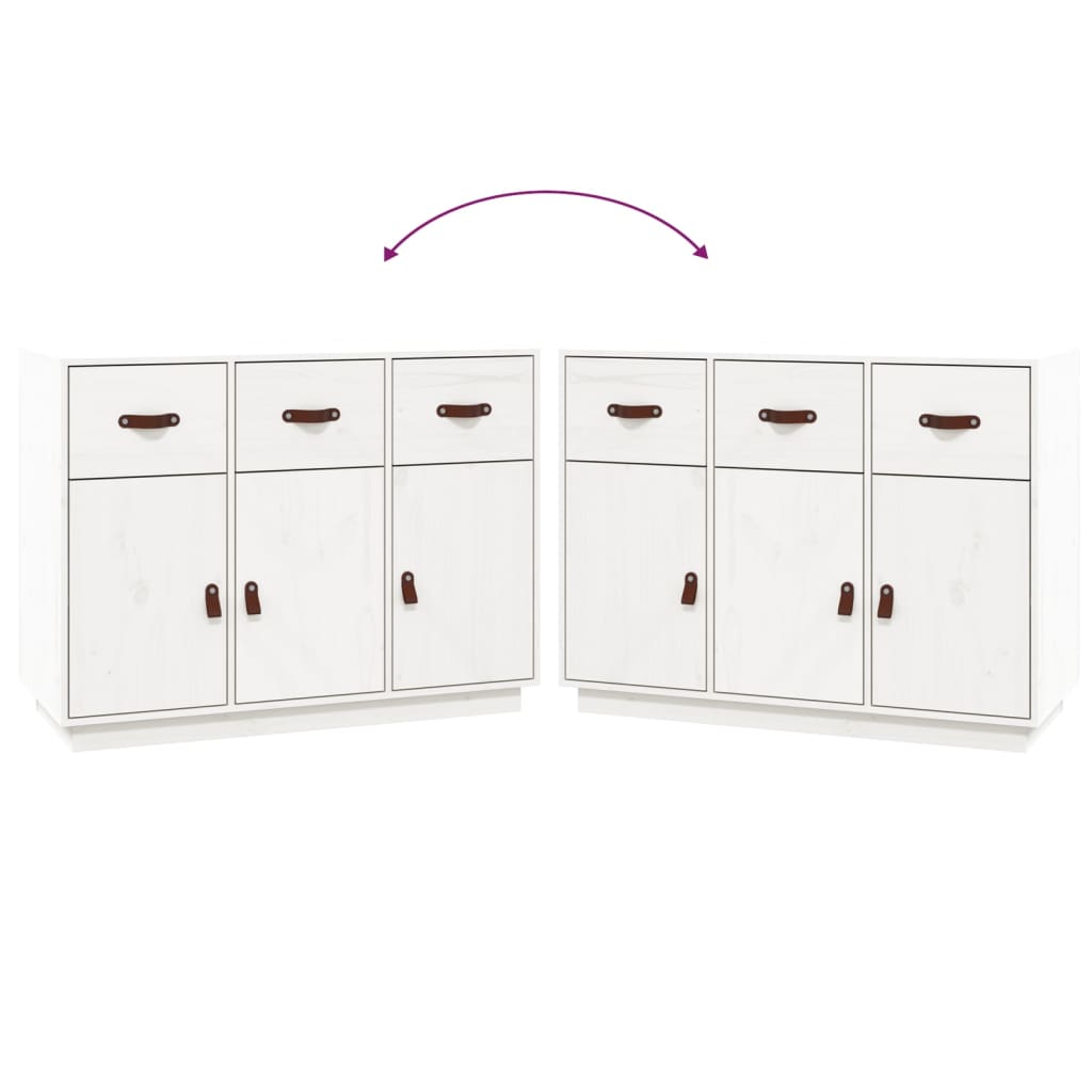 vidaXL Sideboard White 100x40x75 cm Solid Wood Pine