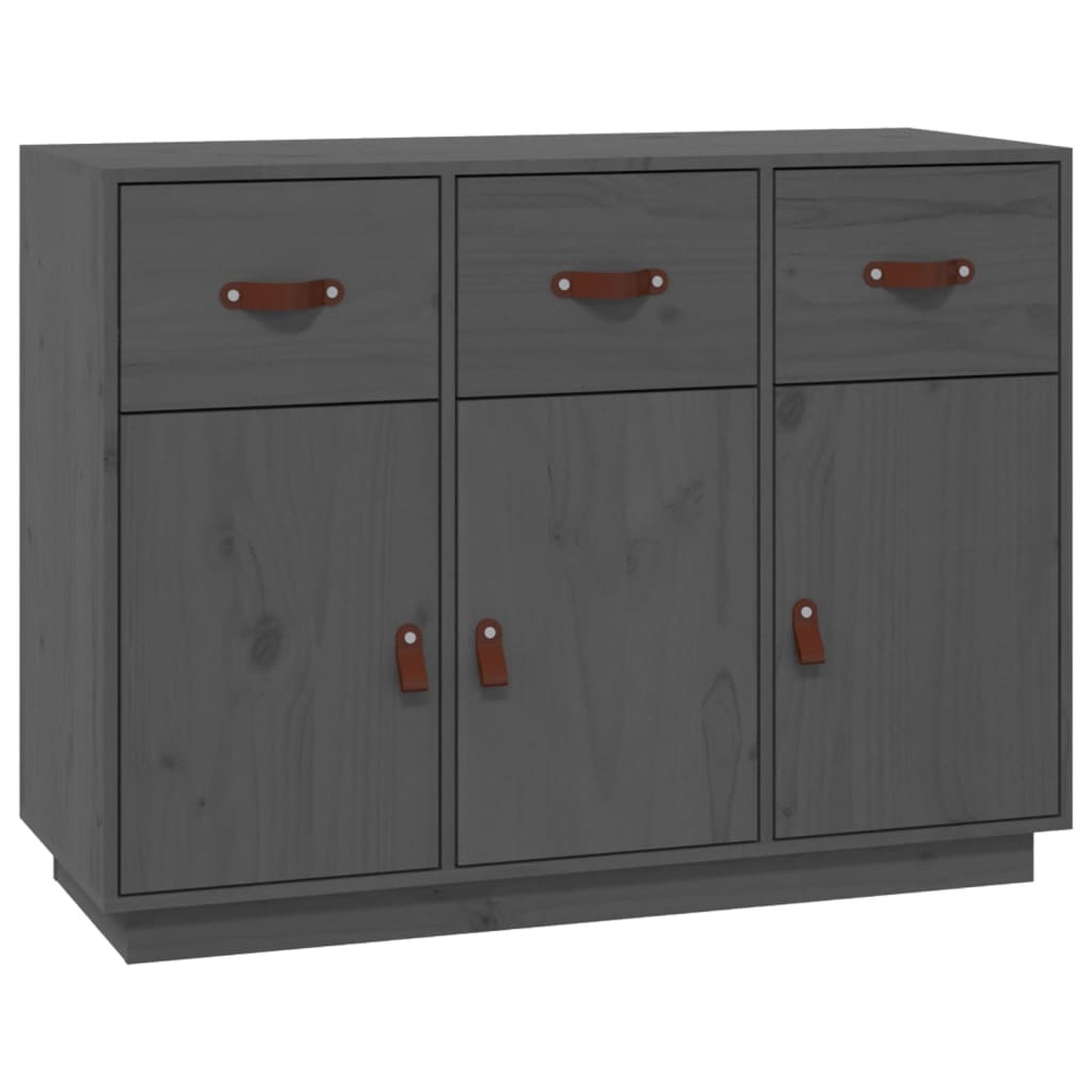 vidaXL Sideboard Grey 100x40x75 cm Solid Wood Pine