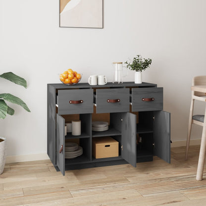 vidaXL Sideboard Grey 100x40x75 cm Solid Wood Pine