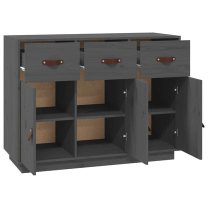 vidaXL Sideboard Grey 100x40x75 cm Solid Wood Pine