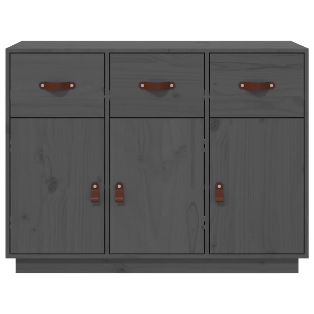 vidaXL Sideboard Grey 100x40x75 cm Solid Wood Pine