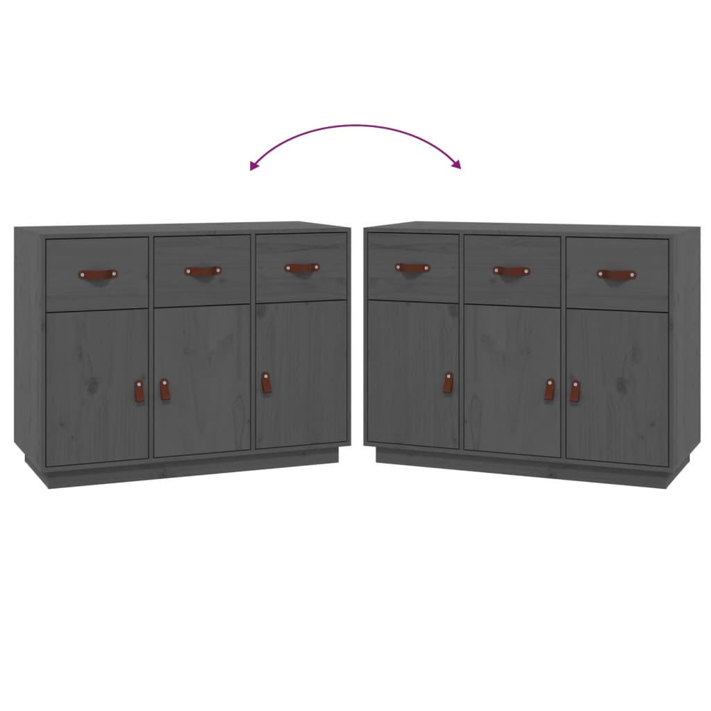 vidaXL Sideboard Grey 100x40x75 cm Solid Wood Pine