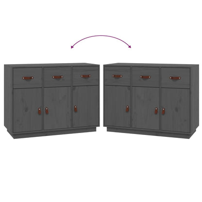 vidaXL Sideboard Grey 100x40x75 cm Solid Wood Pine