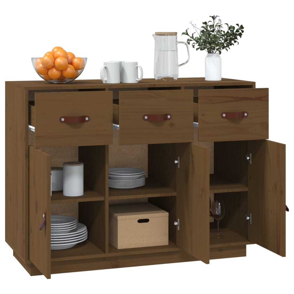 vidaXL Sideboard Honey Brown 100x40x75 cm Solid Wood Pine