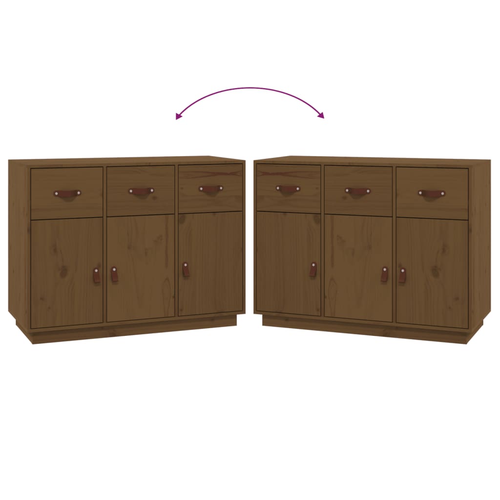 vidaXL Sideboard Honey Brown 100x40x75 cm Solid Wood Pine