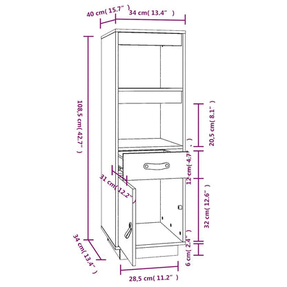 vidaXL Highboard 34x40x108,5 cm Solid Wood Pine