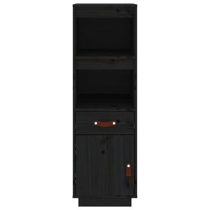 vidaXL Highboard Black 34x40x108,5 cm Solid Wood Pine