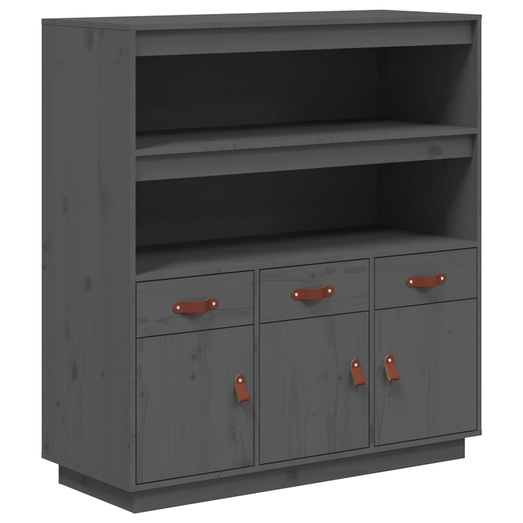 vidaXL Highboard Grey 100x40x108,5 cm Solid Wood Pine