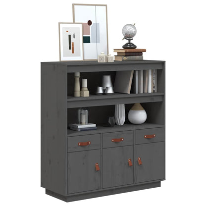 vidaXL Highboard Grey 100x40x108,5 cm Solid Wood Pine