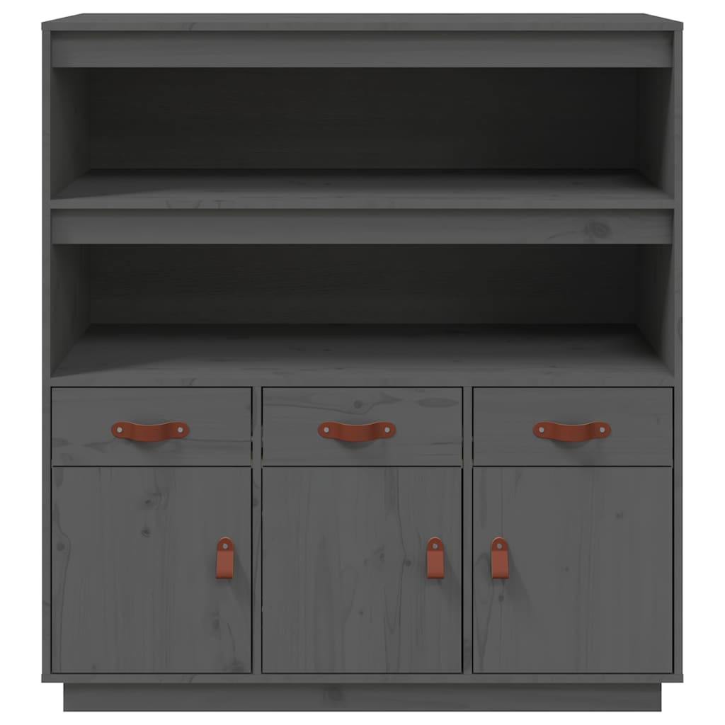 vidaXL Highboard Grey 100x40x108,5 cm Solid Wood Pine
