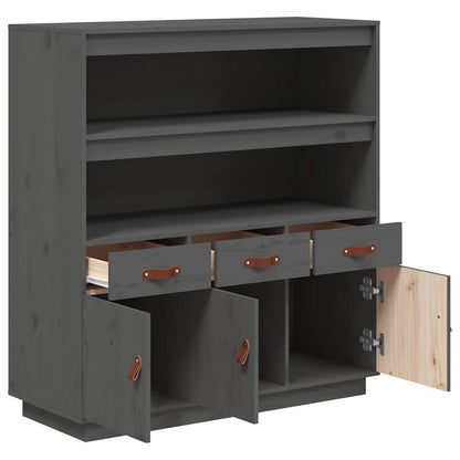 vidaXL Highboard Grey 100x40x108,5 cm Solid Wood Pine