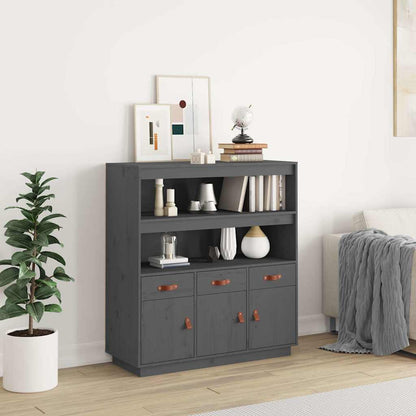 vidaXL Highboard Grey 100x40x108,5 cm Solid Wood Pine