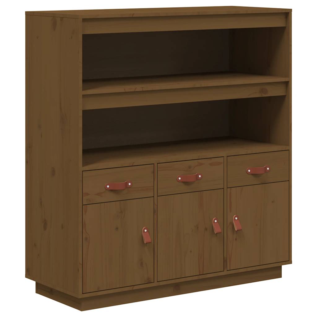 vidaXL Highboard Honey Brown 100x40x108,5 cm Solid Wood Pine