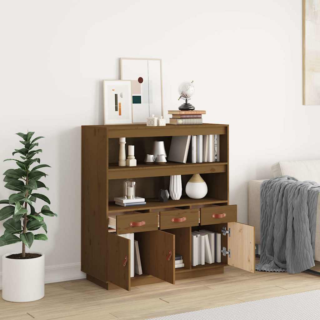 vidaXL Highboard Honey Brown 100x40x108,5 cm Solid Wood Pine