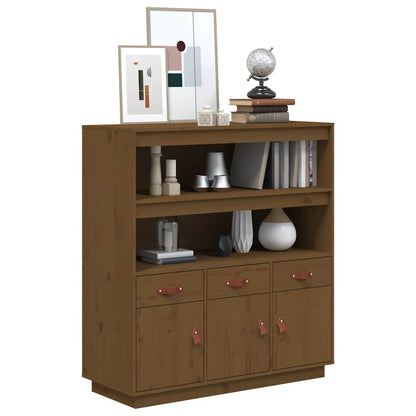 vidaXL Highboard Honey Brown 100x40x108,5 cm Solid Wood Pine