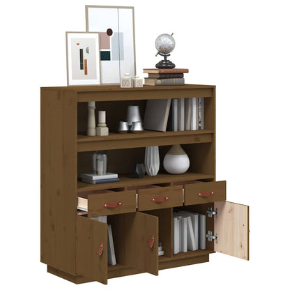vidaXL Highboard Honey Brown 100x40x108,5 cm Solid Wood Pine