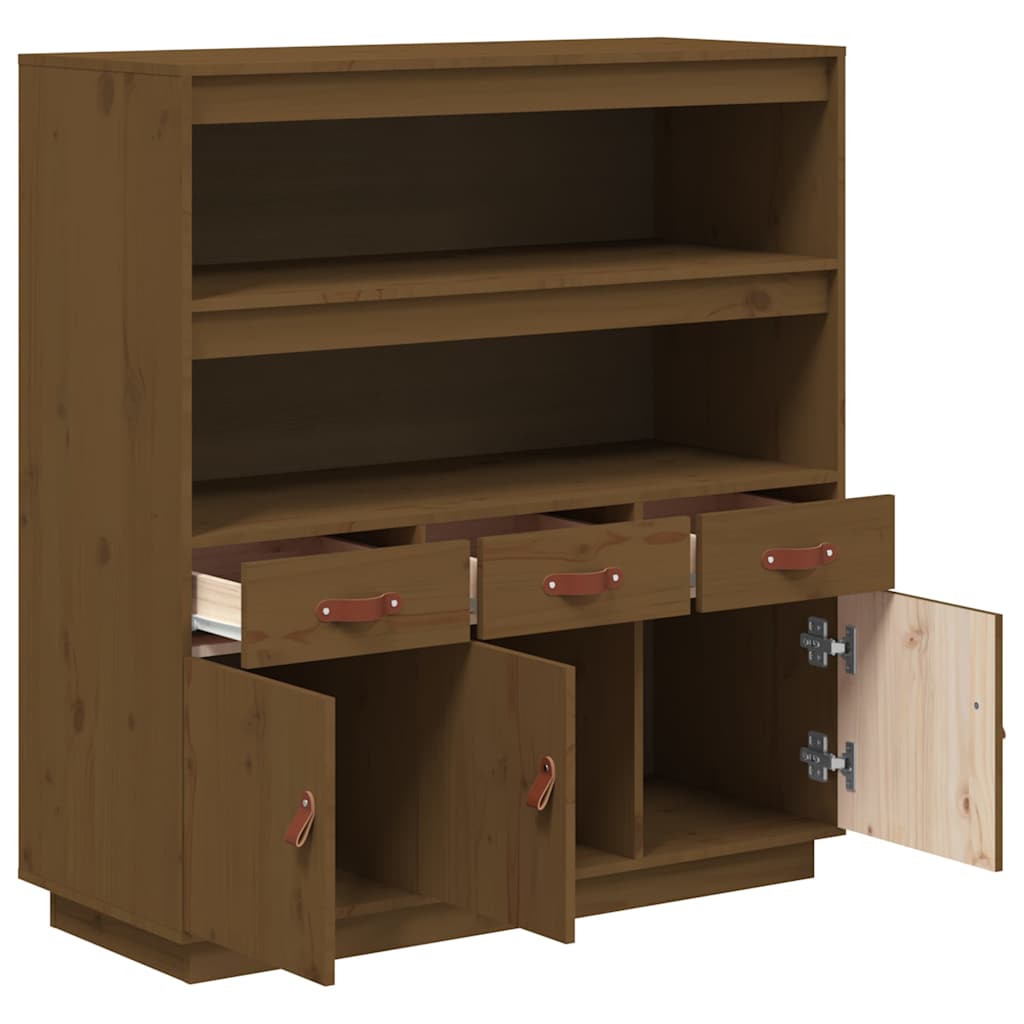 vidaXL Highboard Honey Brown 100x40x108,5 cm Solid Wood Pine