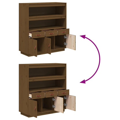 vidaXL Highboard Honey Brown 100x40x108,5 cm Solid Wood Pine