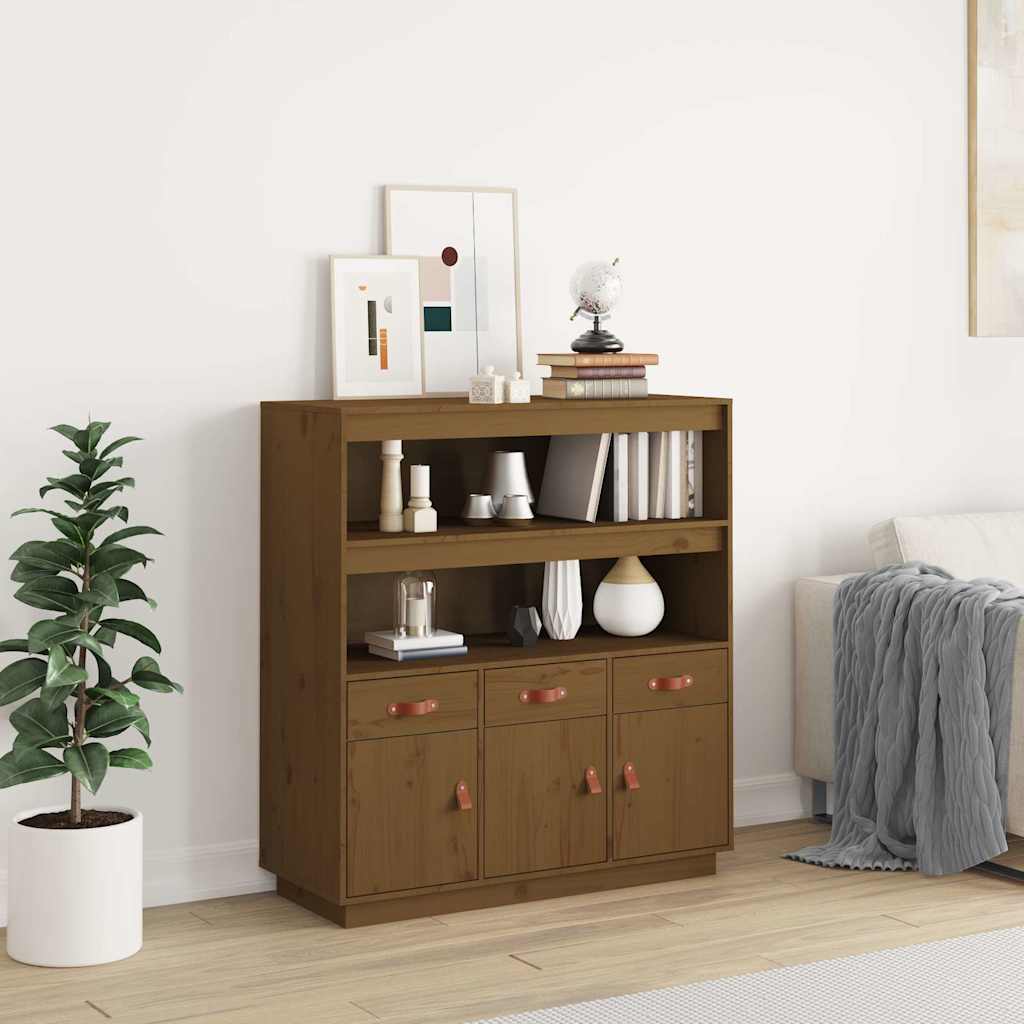 vidaXL Highboard Honey Brown 100x40x108,5 cm Solid Wood Pine