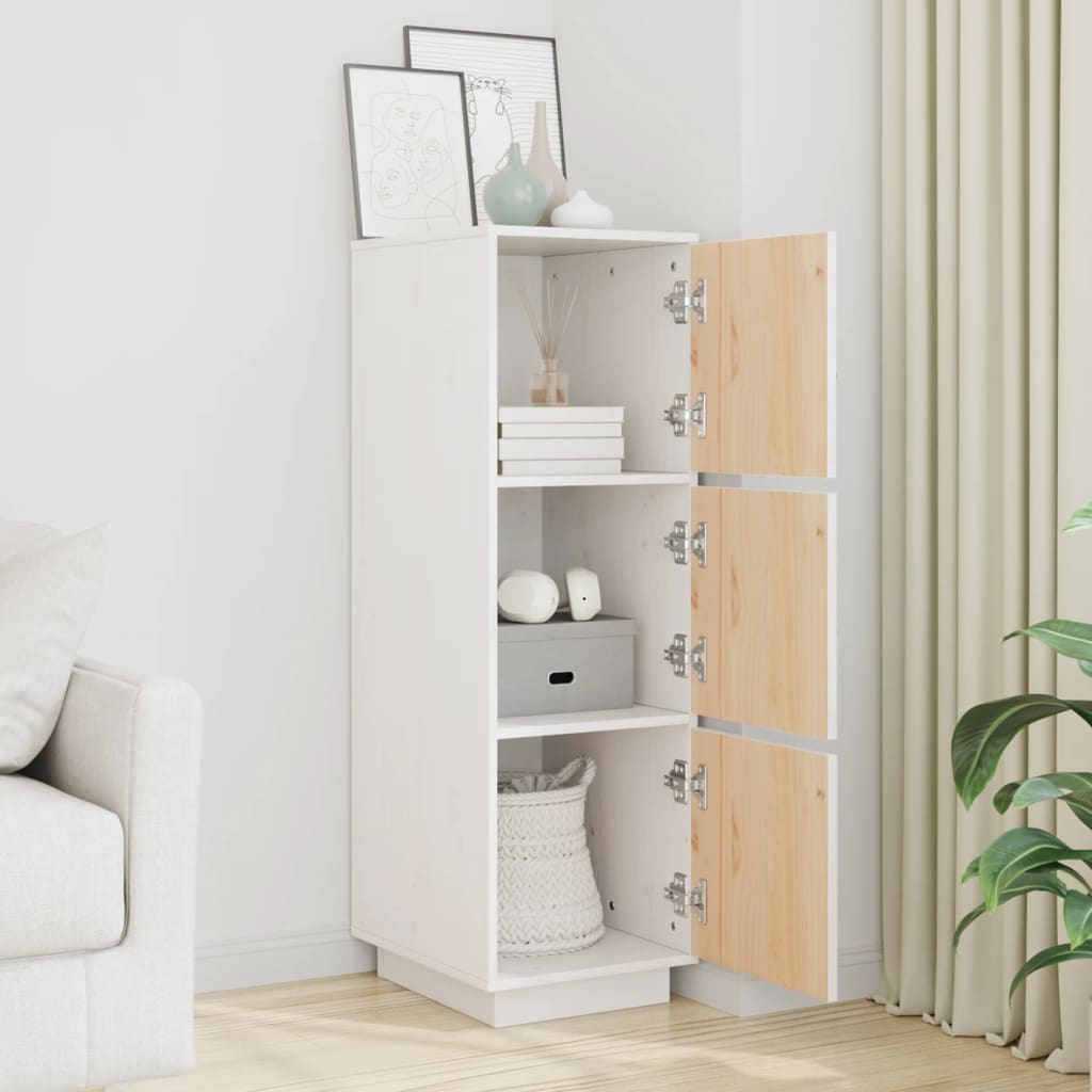 vidaXL Highboard White 34x40x108.5 cm Solid Wood Pine