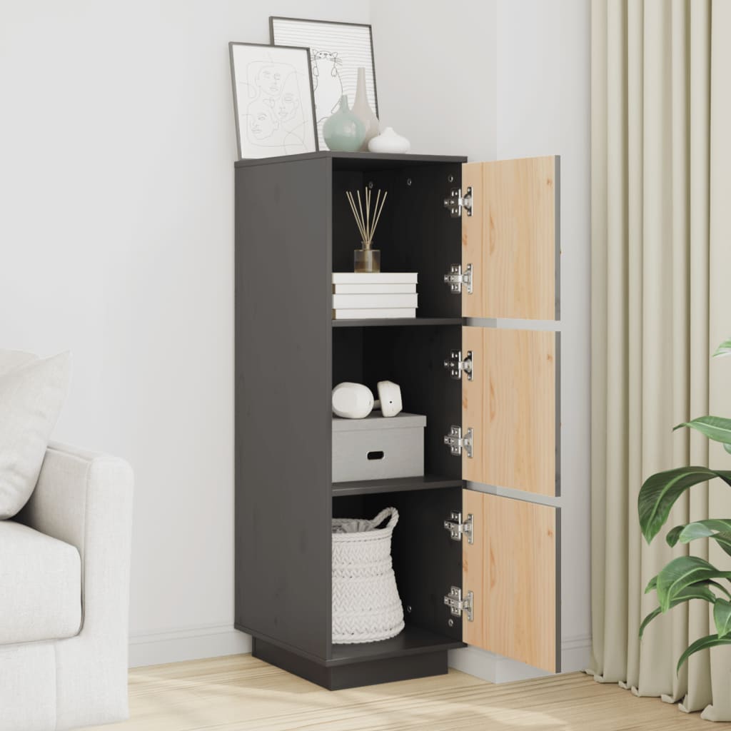 vidaXL Highboard Grey 34x40x108.5 cm Solid Wood Pine