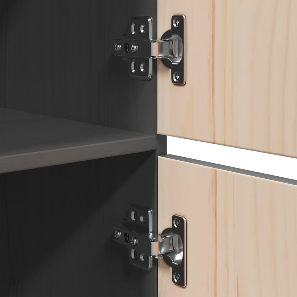 vidaXL Highboard Grey 34x40x108.5 cm Solid Wood Pine
