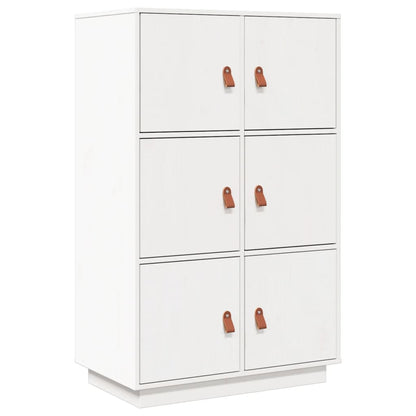 vidaXL Highboard White 67x40x108,5 cm Solid Wood Pine