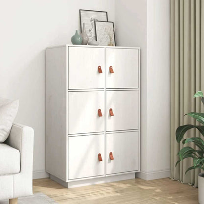 vidaXL Highboard White 67x40x108.5 cm Solid Wood Pine