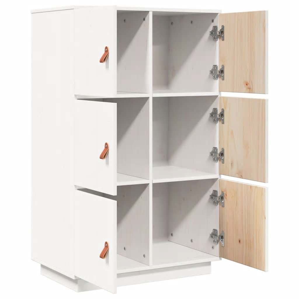 vidaXL Highboard White 67x40x108.5 cm Solid Wood Pine