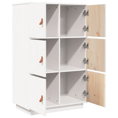 vidaXL Highboard White 67x40x108,5 cm Solid Wood Pine