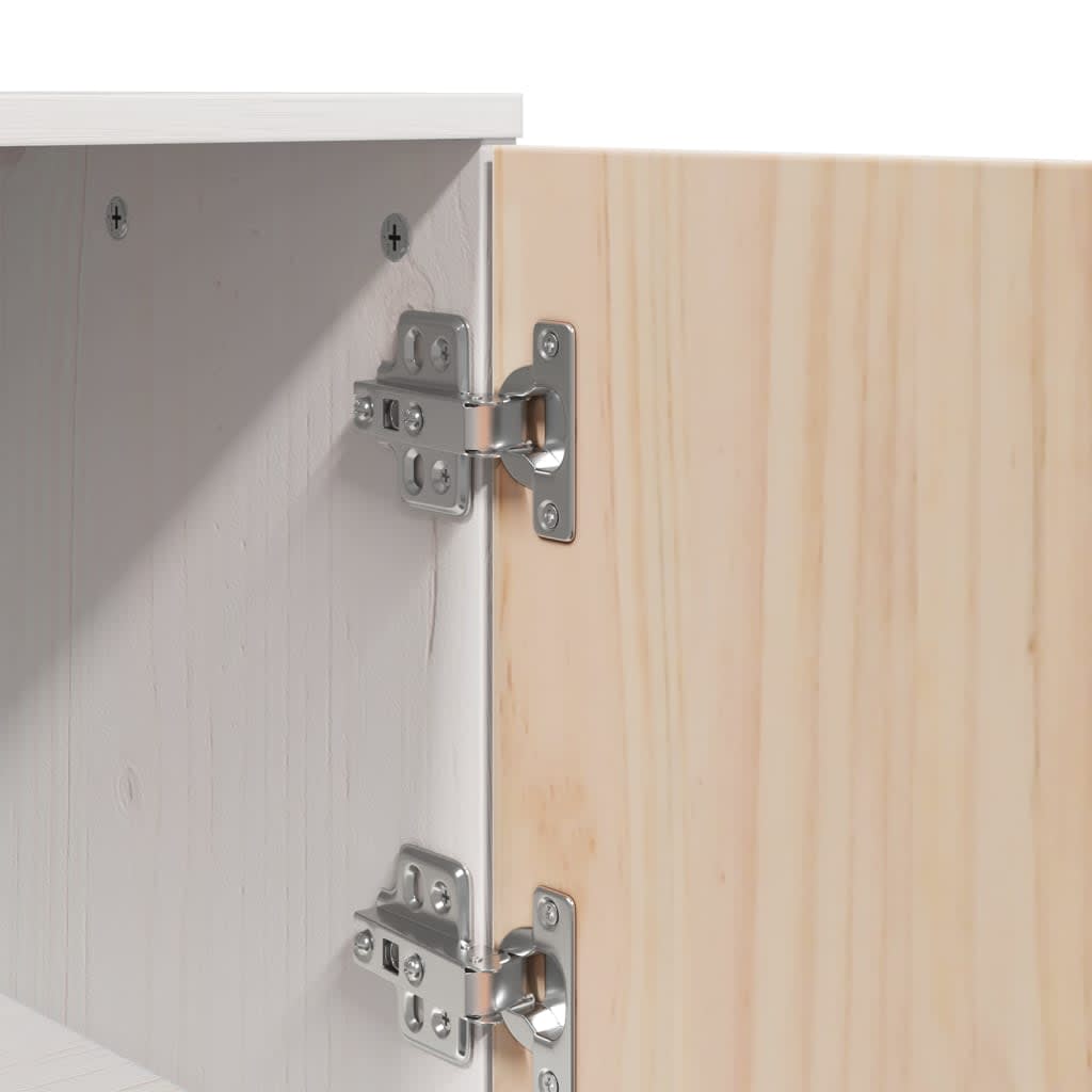 vidaXL Highboard White 67x40x108,5 cm Solid Wood Pine