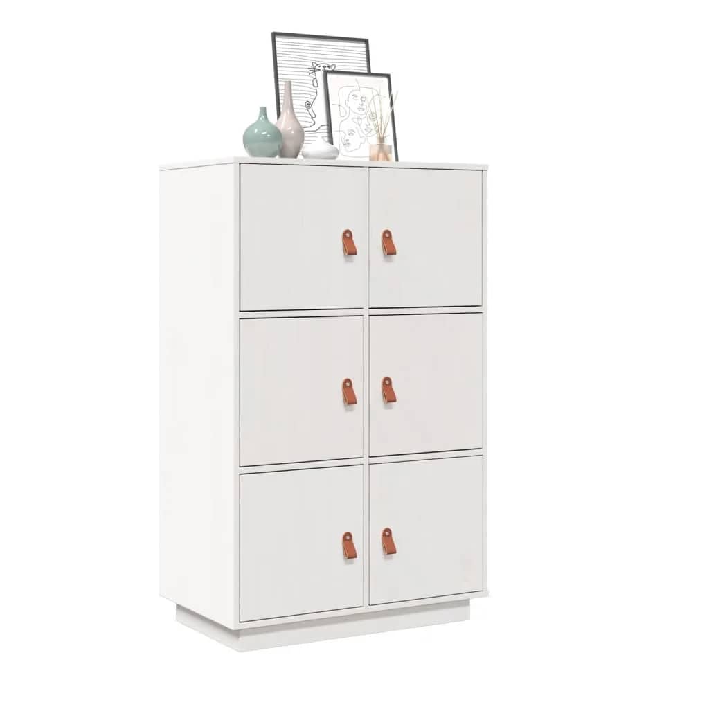 vidaXL Highboard White 67x40x108.5 cm Solid Wood Pine