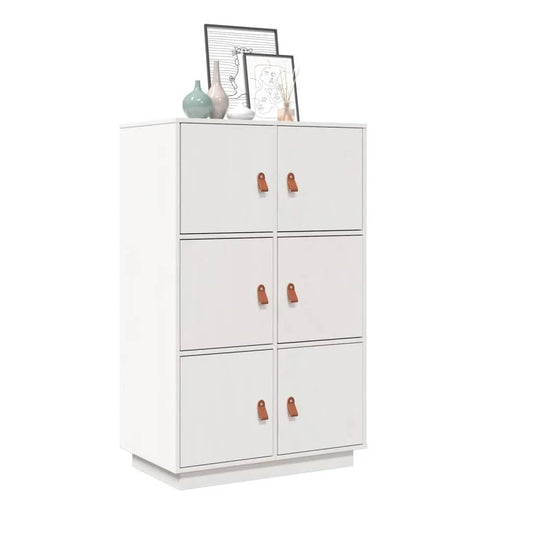 vidaXL Highboard White 67x40x108.5 cm Solid Wood Pine