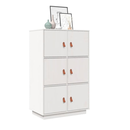 vidaXL Highboard White 67x40x108,5 cm Solid Wood Pine