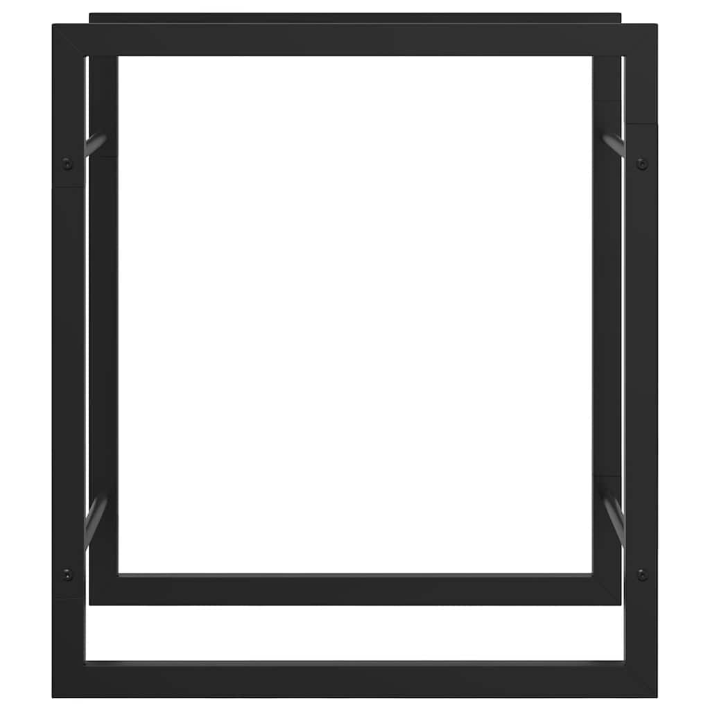 vidaXL Firewood Rack Matt Black 50x28x56 cm Steel