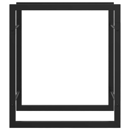 vidaXL Firewood Rack Matt Black 50x28x56 cm Steel