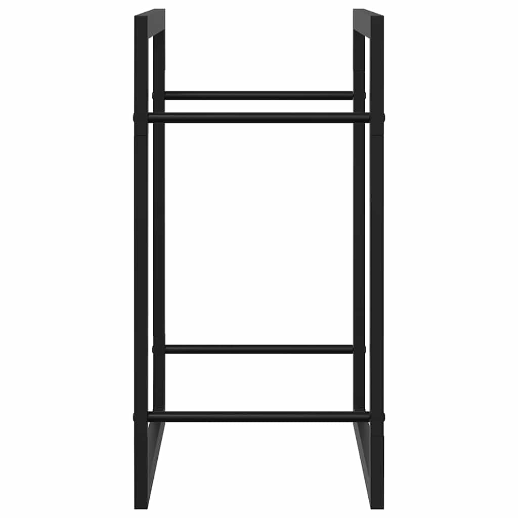 vidaXL Firewood Rack Matt Black 50x28x56 cm Steel