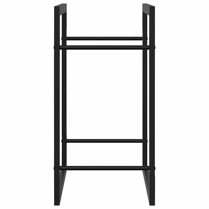 vidaXL Firewood Rack Matt Black 50x28x56 cm Steel