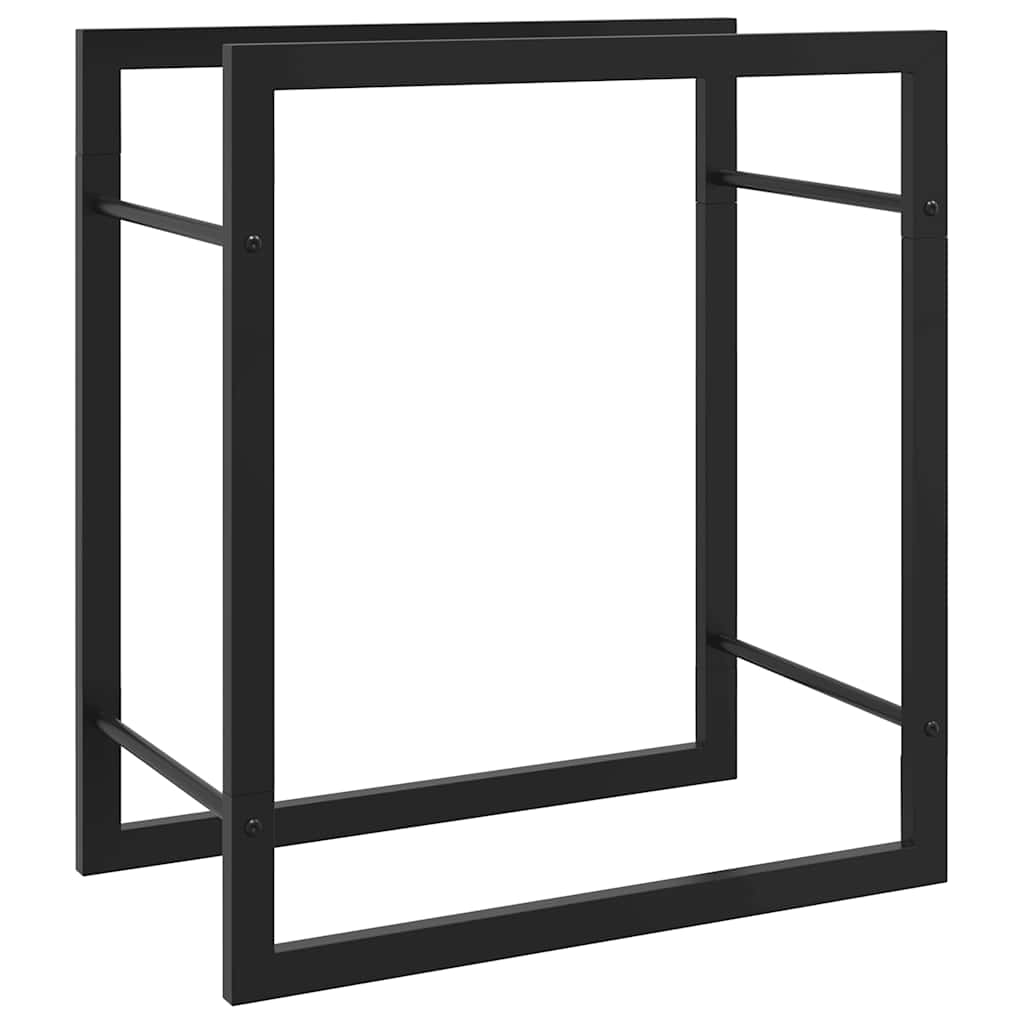 vidaXL Firewood Rack Matt Black 50x28x56 cm Steel