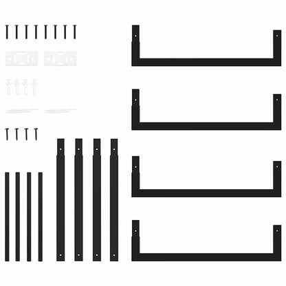 vidaXL Firewood Rack Matt Black 50x28x56 cm Steel