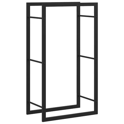vidaXL Firewood Rack Matt Black 50x28x94 cm Steel