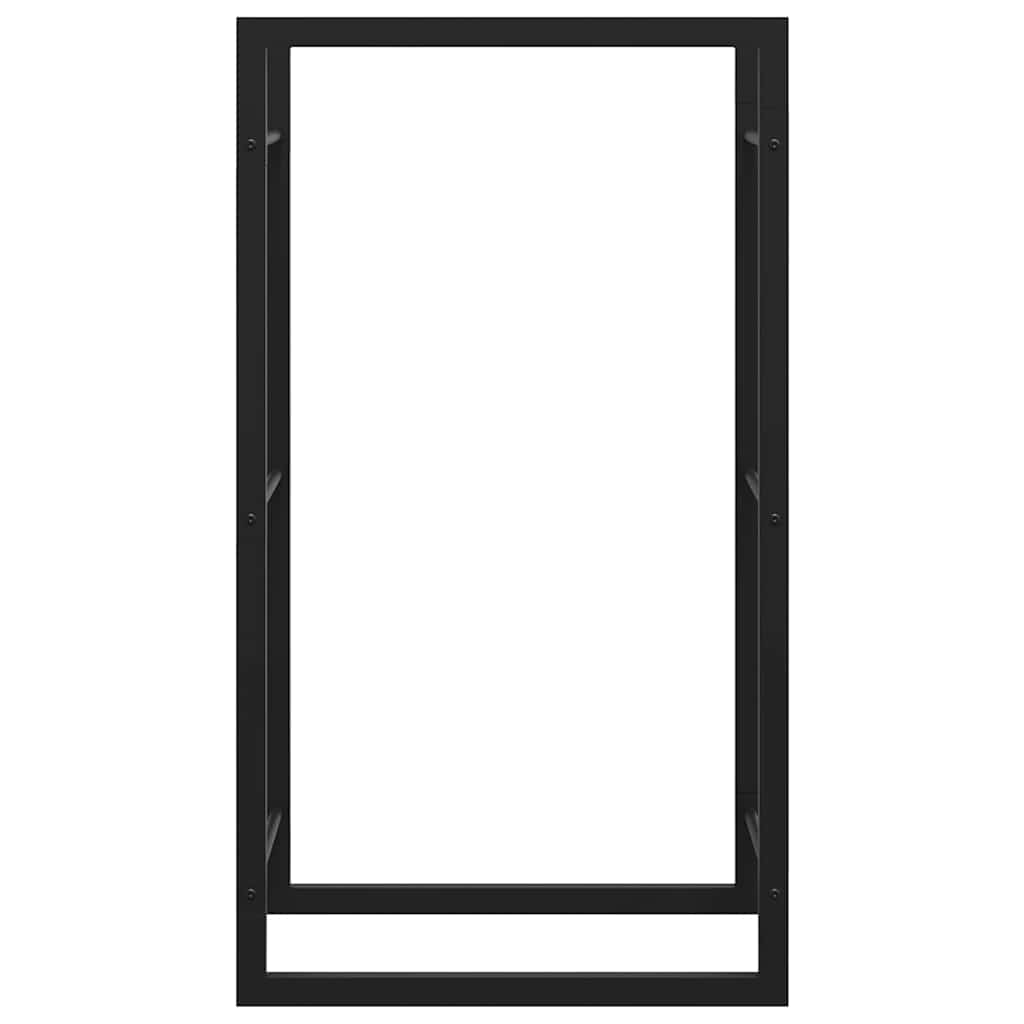 vidaXL Firewood Rack Matt Black 50x28x94 cm Steel